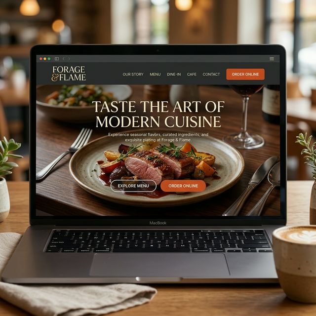 Restaurant website homepage